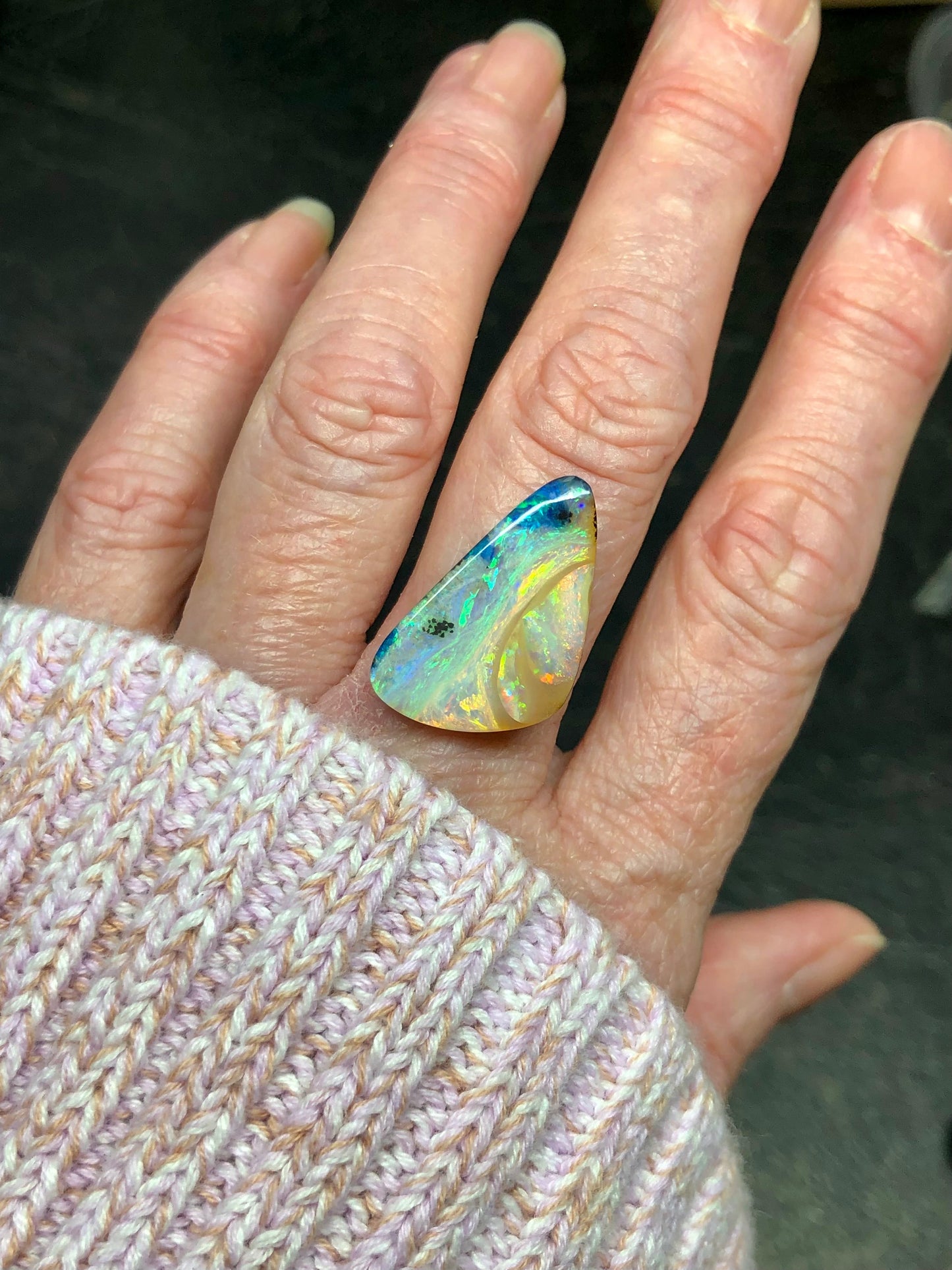 Bubblegum Swirl Boulder Opal Ring or Pendant