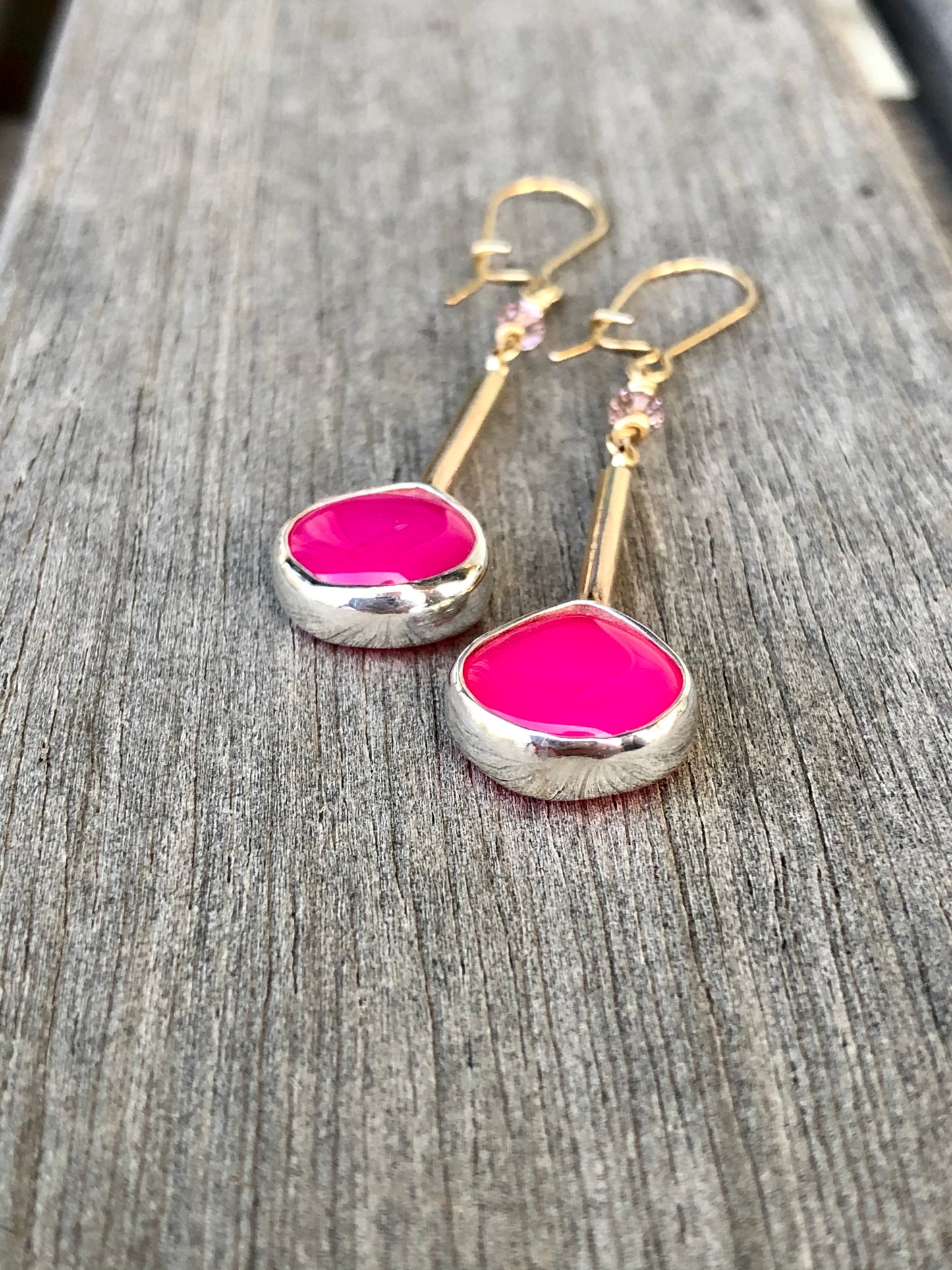 Chalcedony Knock Yourself Out Hot Pink Heaven Earrings