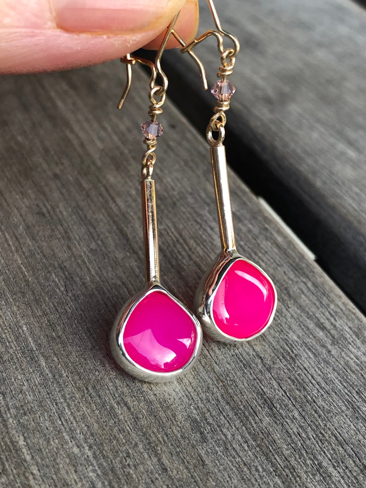 Chalcedony Knock Yourself Out Hot Pink Heaven Earrings