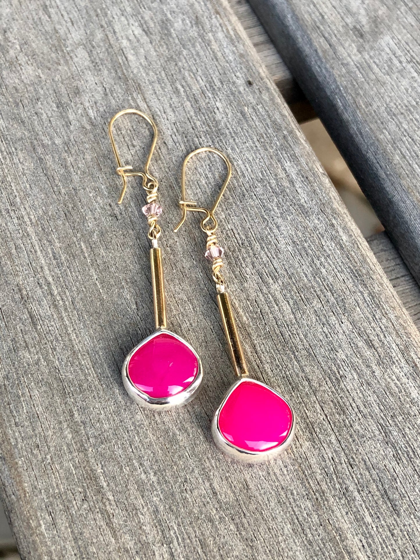 Chalcedony Knock Yourself Out Hot Pink Heaven Earrings