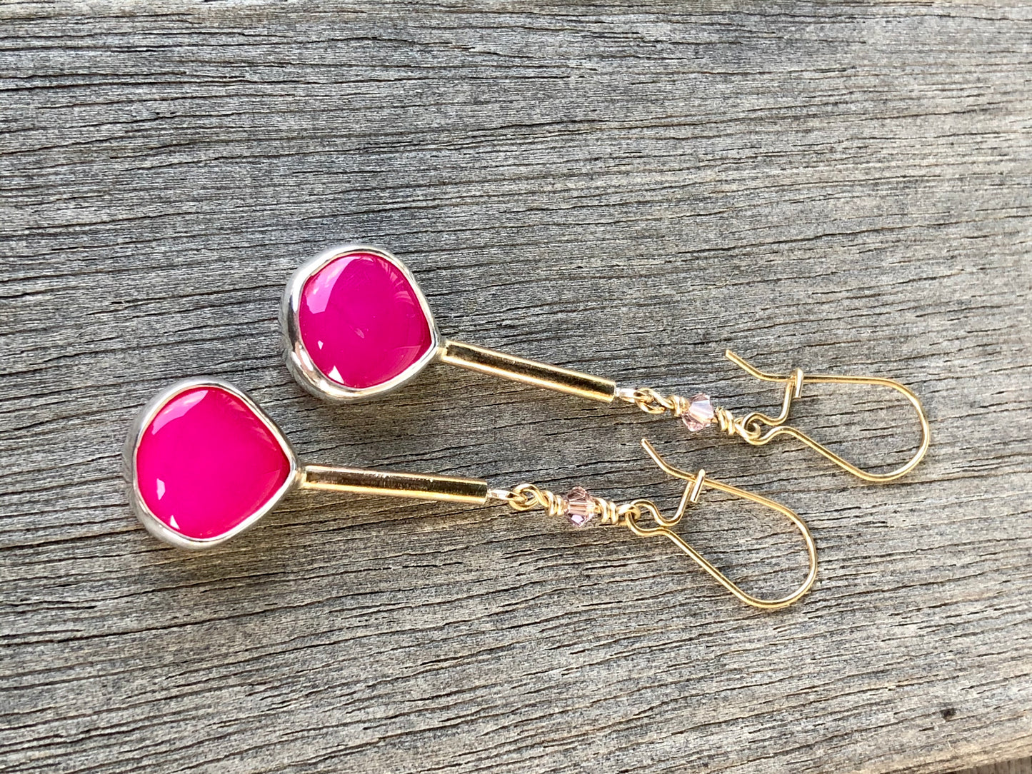 Chalcedony Knock Yourself Out Hot Pink Heaven Earrings