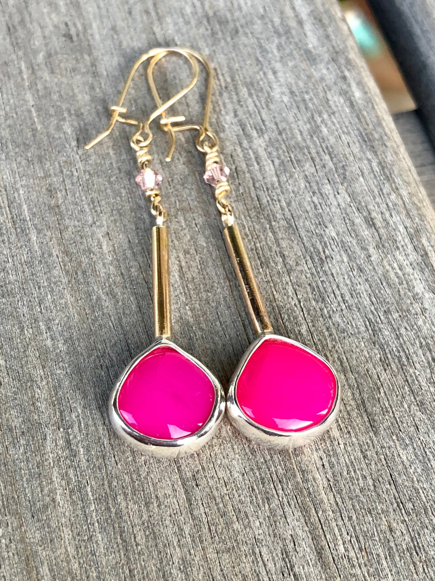 Chalcedony Knock Yourself Out Hot Pink Heaven Earrings