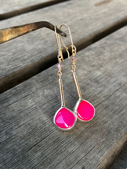 Chalcedony Knock Yourself Out Hot Pink Heaven Earrings