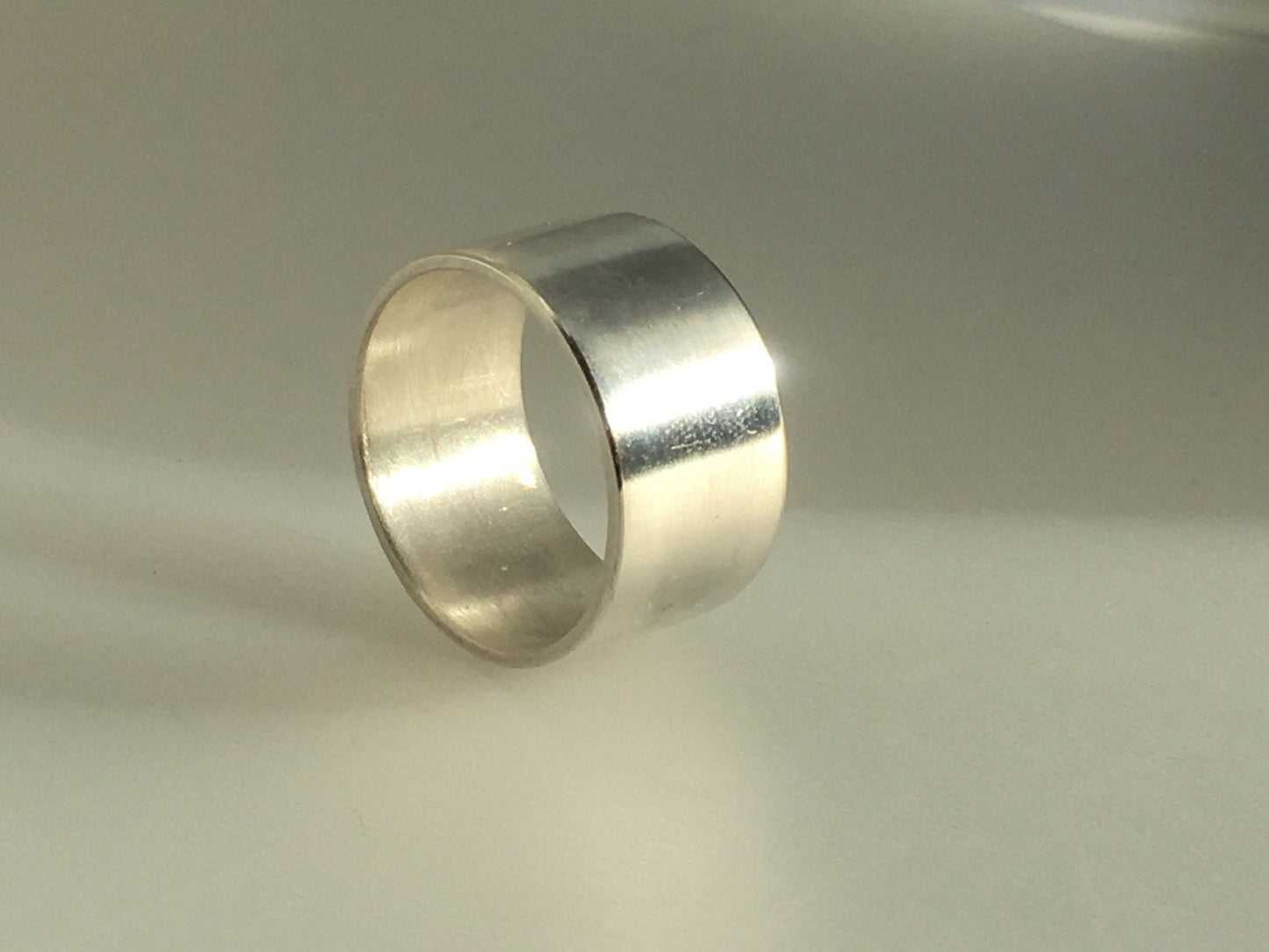 Unisex Artisan Sterling Silver Wide Ring