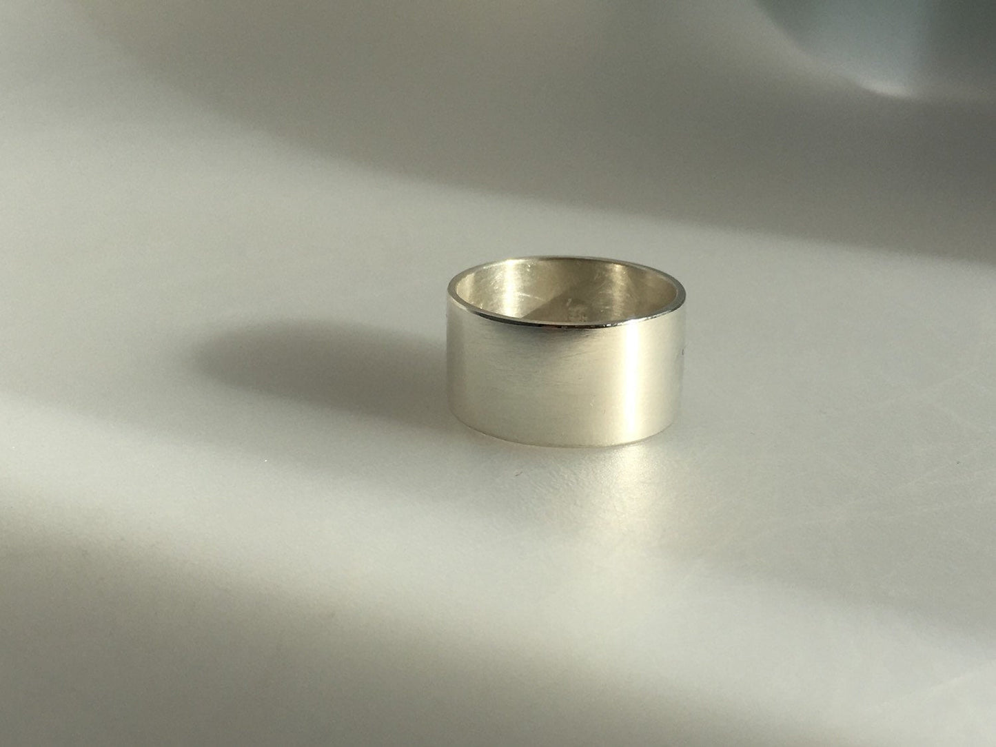 Unisex Artisan Sterling Silver Wide Ring