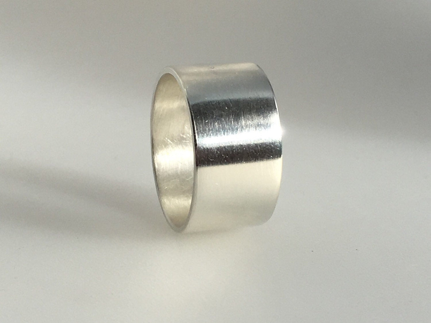 Unisex Artisan Sterling Silver Wide Ring