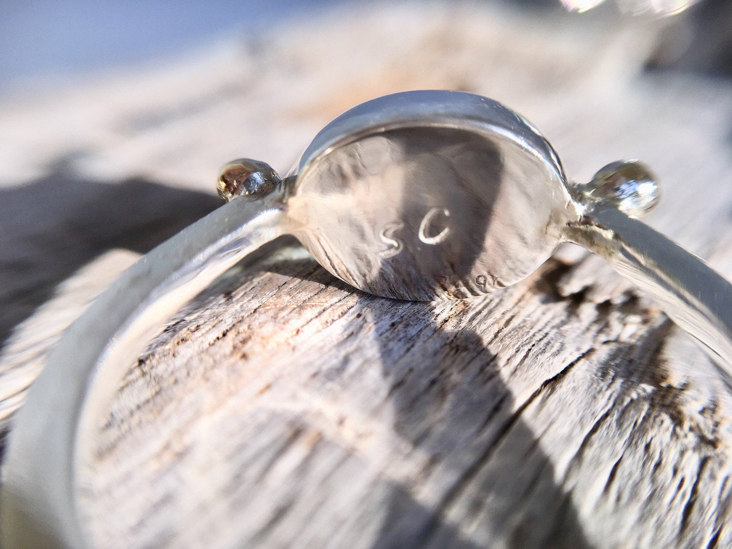 Solitare Aquamarine 9k Gold & Sterling Silver Ring