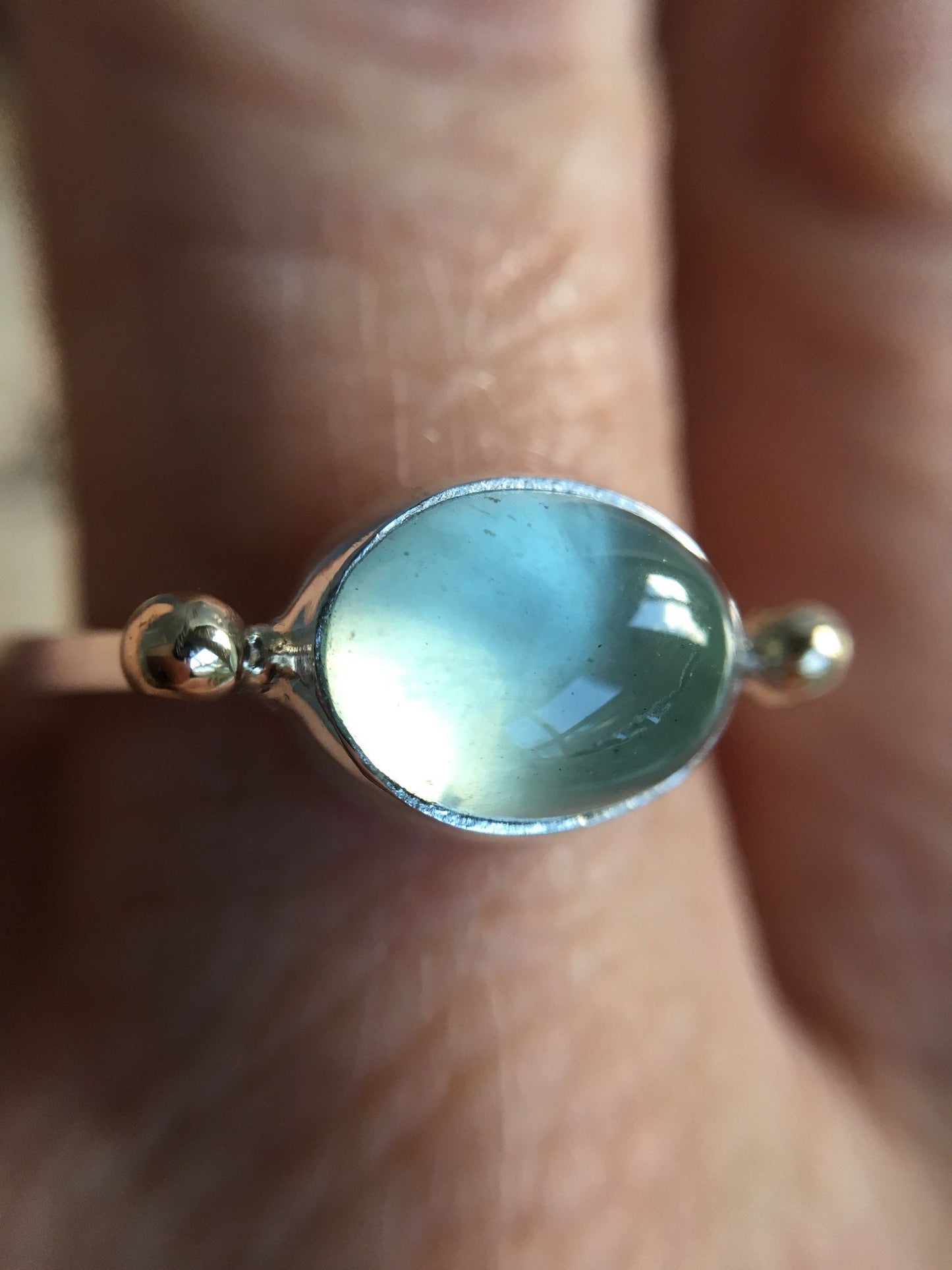 Solitare Aquamarine 9k Gold & Sterling Silver Ring