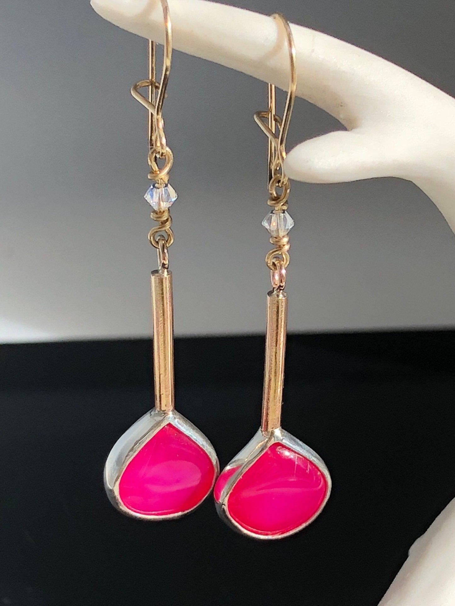 Chalcedony Knock Yourself Out Hot Pink Heaven Earrings