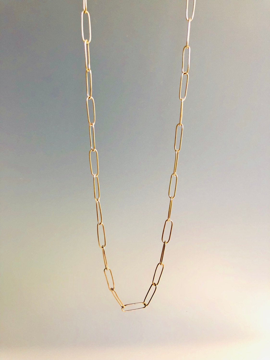 Handmade 9k Gold Chain Large Link Necklace