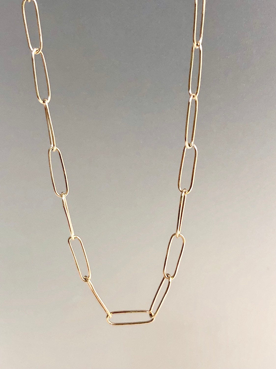 Handmade 9k Gold Chain Large Link Necklace