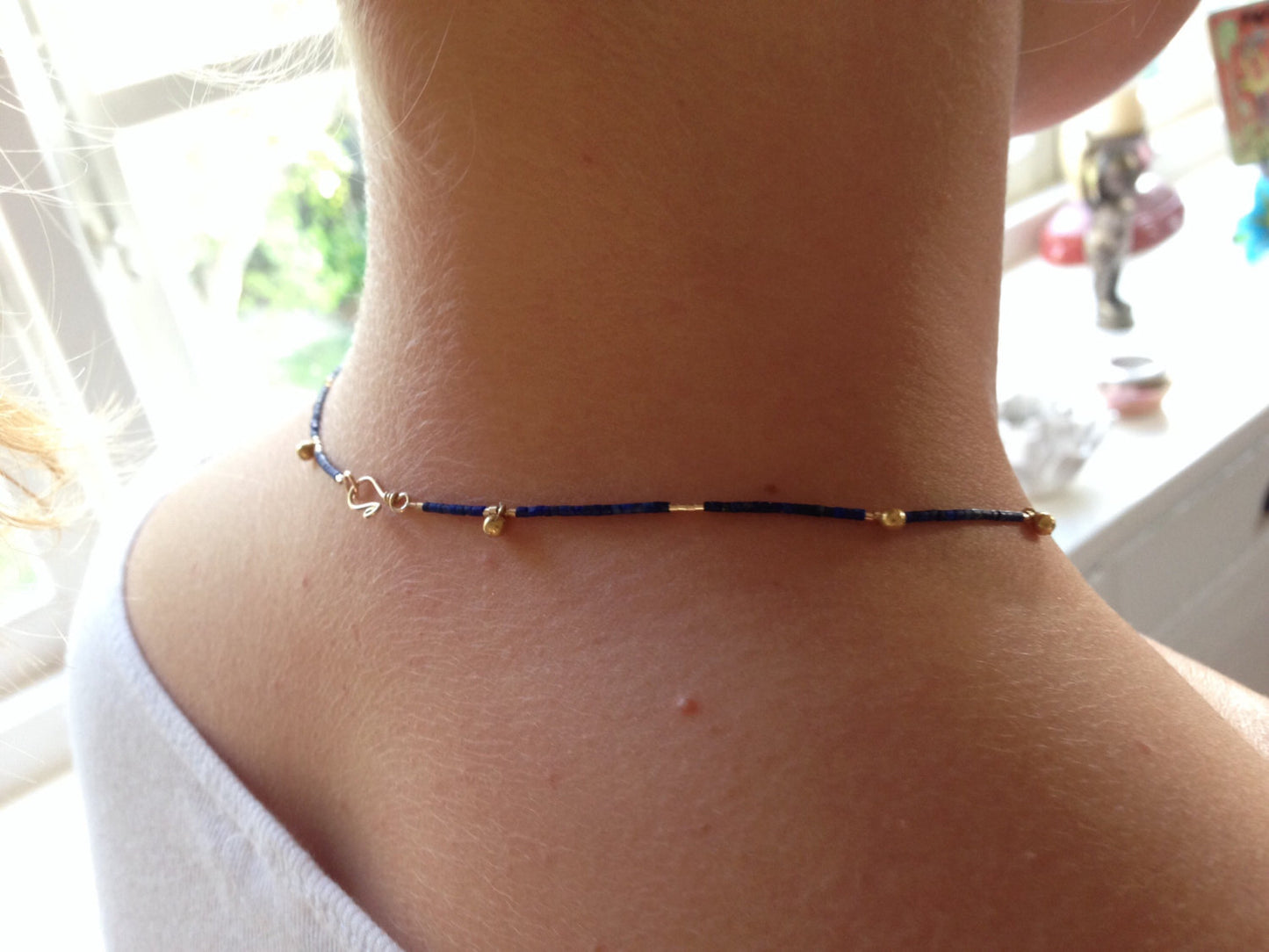 Dainty Lapis Lazuli & Gold Necklace