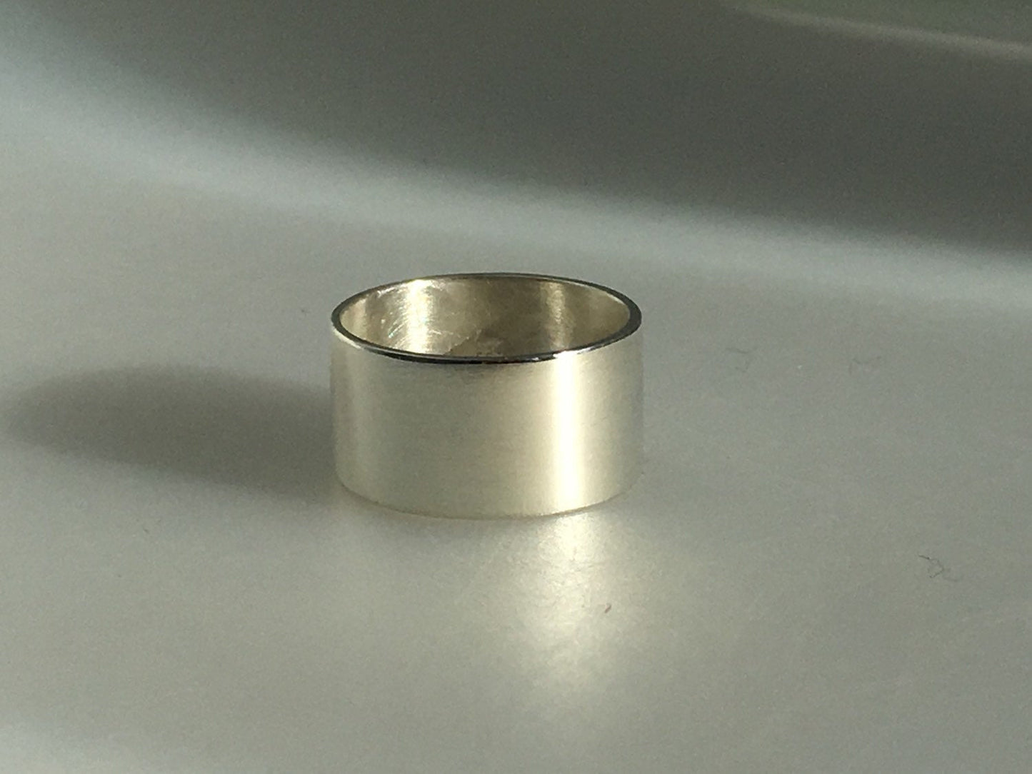 Unisex Artisan Sterling Silver Wide Ring